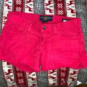 Hot pink jean shorts